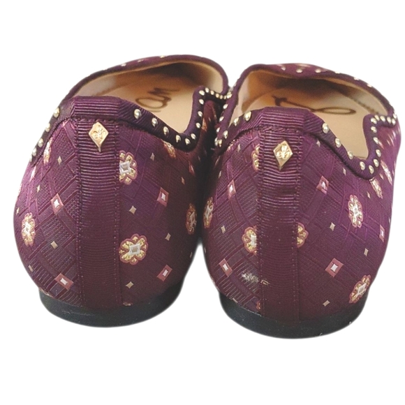 Sam Edleman Rivera Gold and Burgundy Burgundy Pointed Toe Flats 8.5 M - Picture 9 of 11